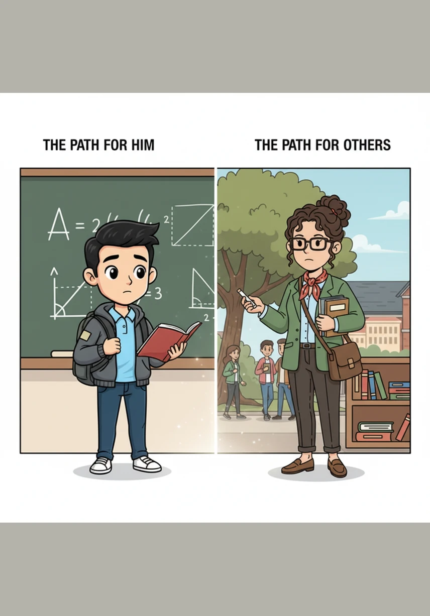 Li Wei sits down with a blank notebook to honestly evaluate his situation and his habits. He realizes that he is not lacking intelligence, but rather his study methods have been disorganized and ineffective, and his classmates were never actually unfriendly.