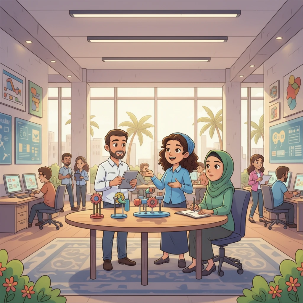أدركت حلا أهمية التواصل والعمل الجماعي. كانت تتحدث مع الزملاء وتتعلم منهم، وبناء علاقات إيجابية مع الجميع. بدأت حلا في رؤية أهمية دورها في الشركة.