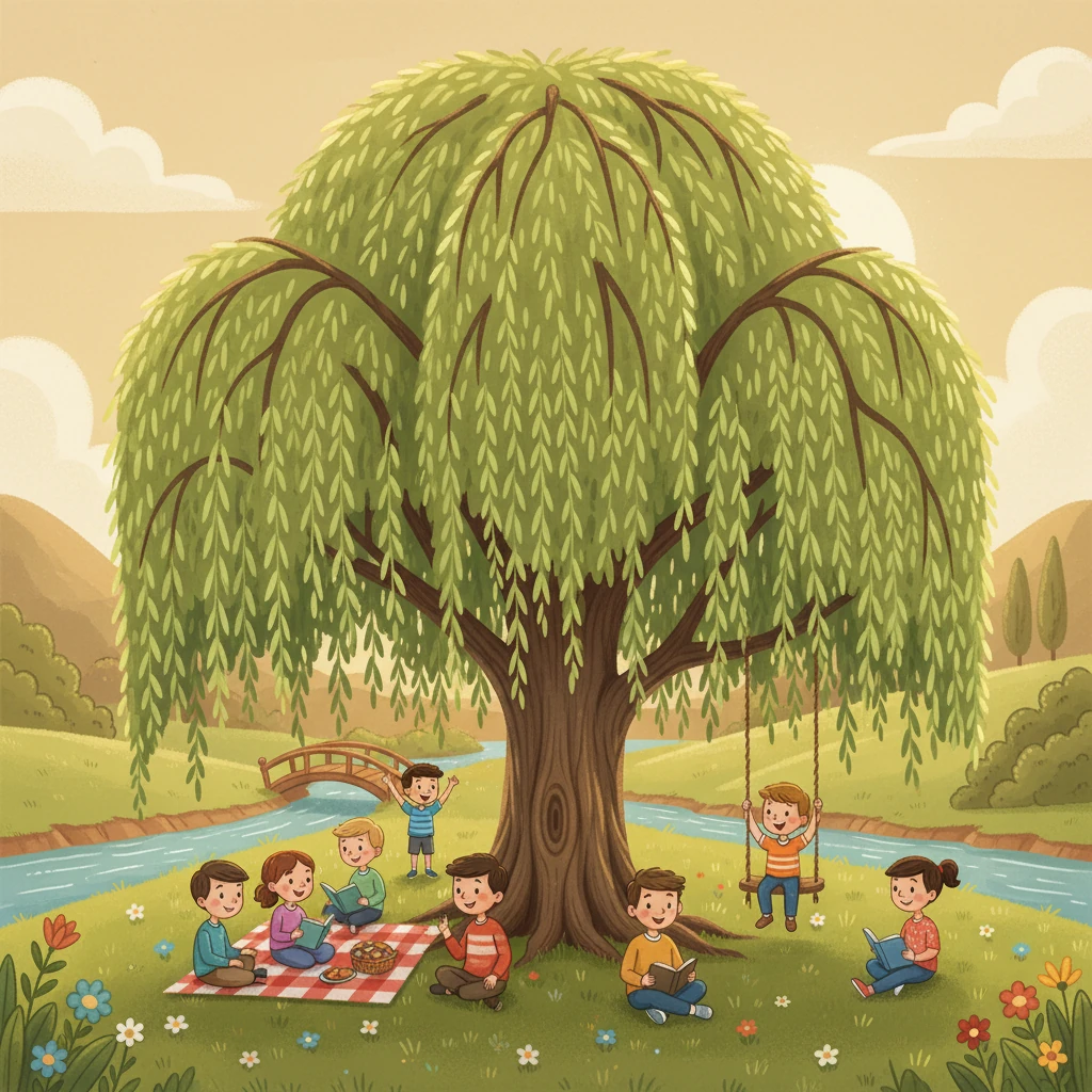 Years passed, and Willow stood tall and proud. She had fulfilled her dream, providing shade, shelter, and beauty to all around. Her journey had been a testament to the wonders of nature and the power of growth.
