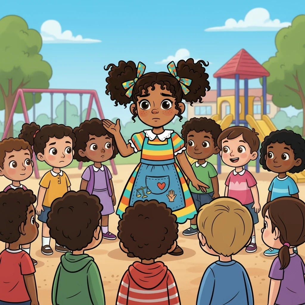 Alma, sintiendo una punzada de tristeza, recordó lo que su abuela siempre le decía: "Todos somos iguales y merecemos el mismo respeto". Decidió hacer algo para cambiar la situación y empezó a hablar con todos los niños, explicándoles la importancia de la igualdad.