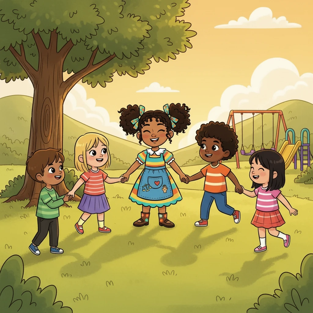 Con la ayuda de Alma, los niños comenzaron a entender que las diferencias no importaban y que todos podían ser amigos. Juntos, crearon un nuevo juego donde todos participaban y se divertían, sin importar sus diferencias.