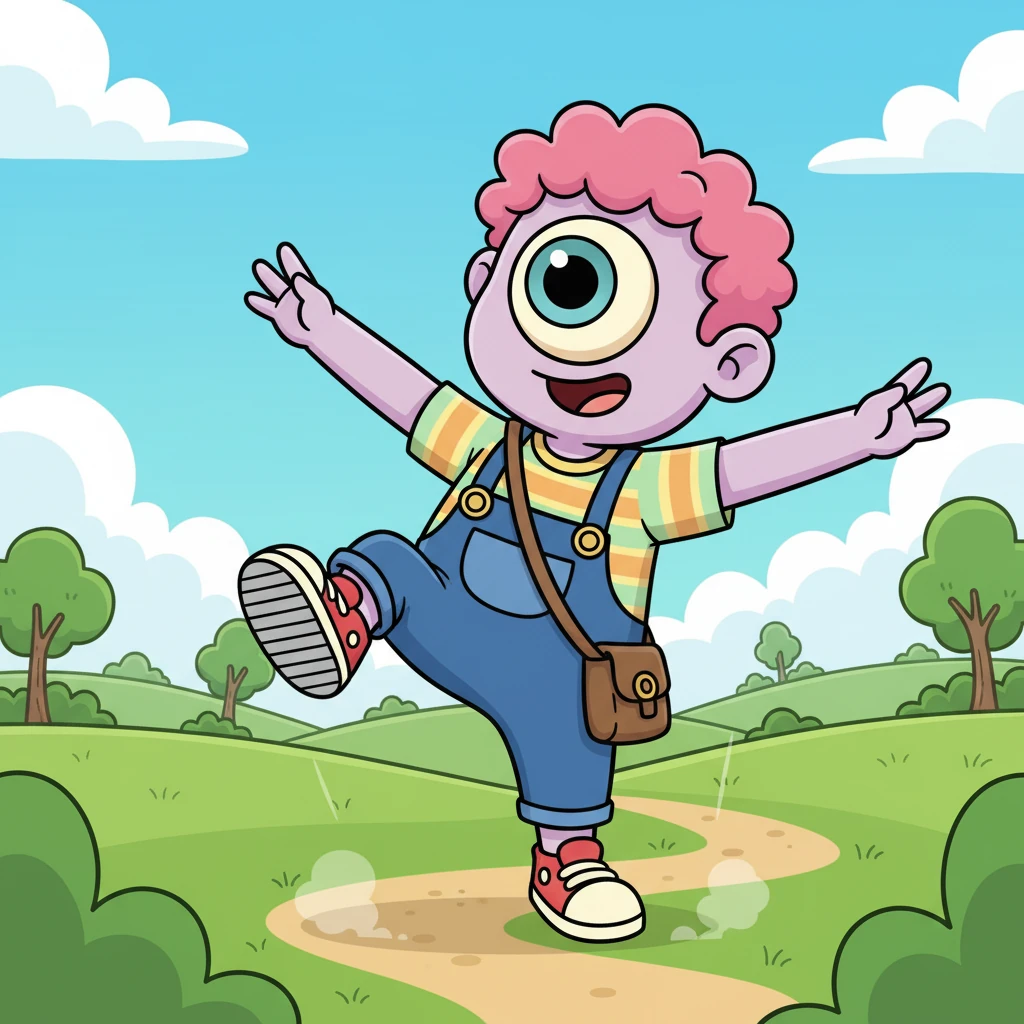 As a Cyclops, Cyclos felt powerful and a little bit silly, but he still had that urge to keep rolling and discovering. He stomped around playfully, his single eye wide with wonder at the world. He realized that even in new forms, his core desire to move remained.