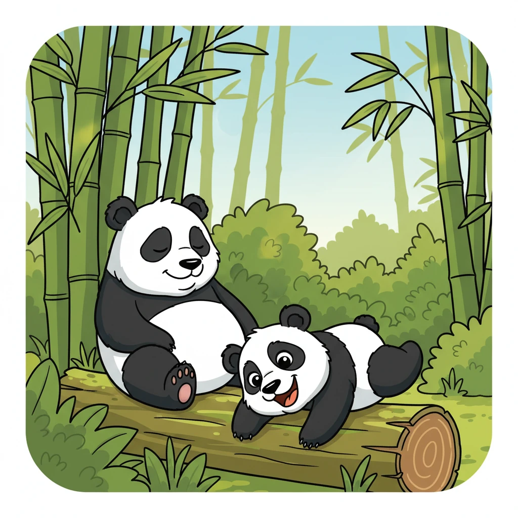 These were Ye Ye and Hua Hua, the famous pandas! Ye Ye was a big, sleepy panda, and Hua Hua was a playful one, tumbling over a log.