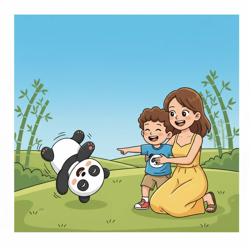 Ming Le giggled as Hua Hua did a funny somersault. Mommy Maggie hugged him tight, feeling his joy. It was a perfect moment, just them and the pandas.