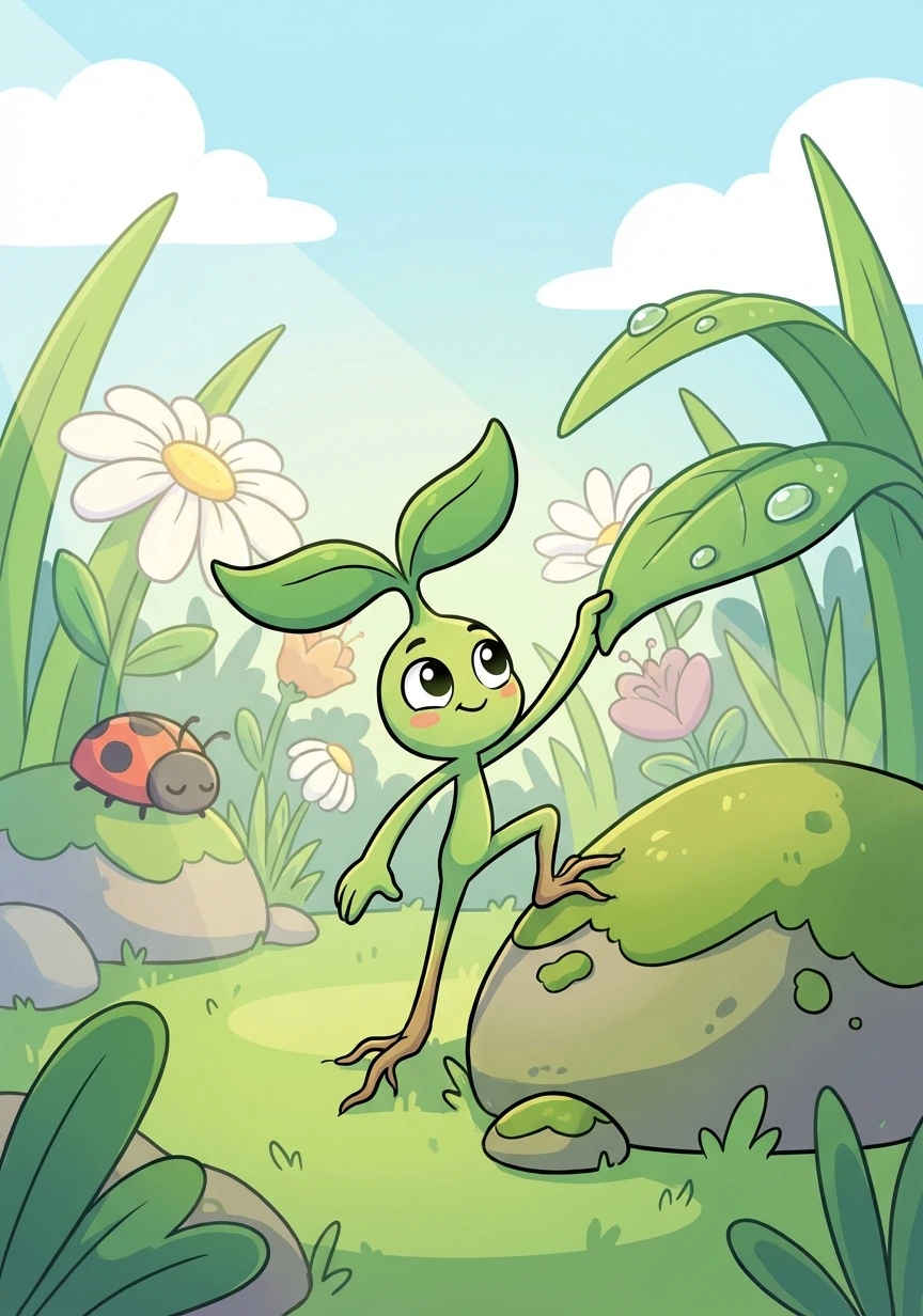 In a cozy corner of a vast garden, lived a tiny seedling named Pip. Pip was small, even for a seedling, but Pip had a big dream.