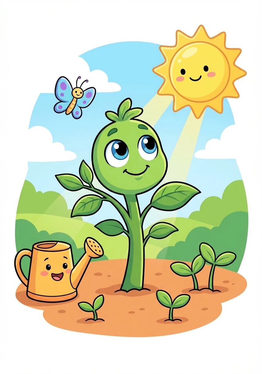 Pip continued to grow, day by day, week by week. Slowly but surely, Pip's dream was becoming a reality. Pip was no longer the smallest seedling in the garden.