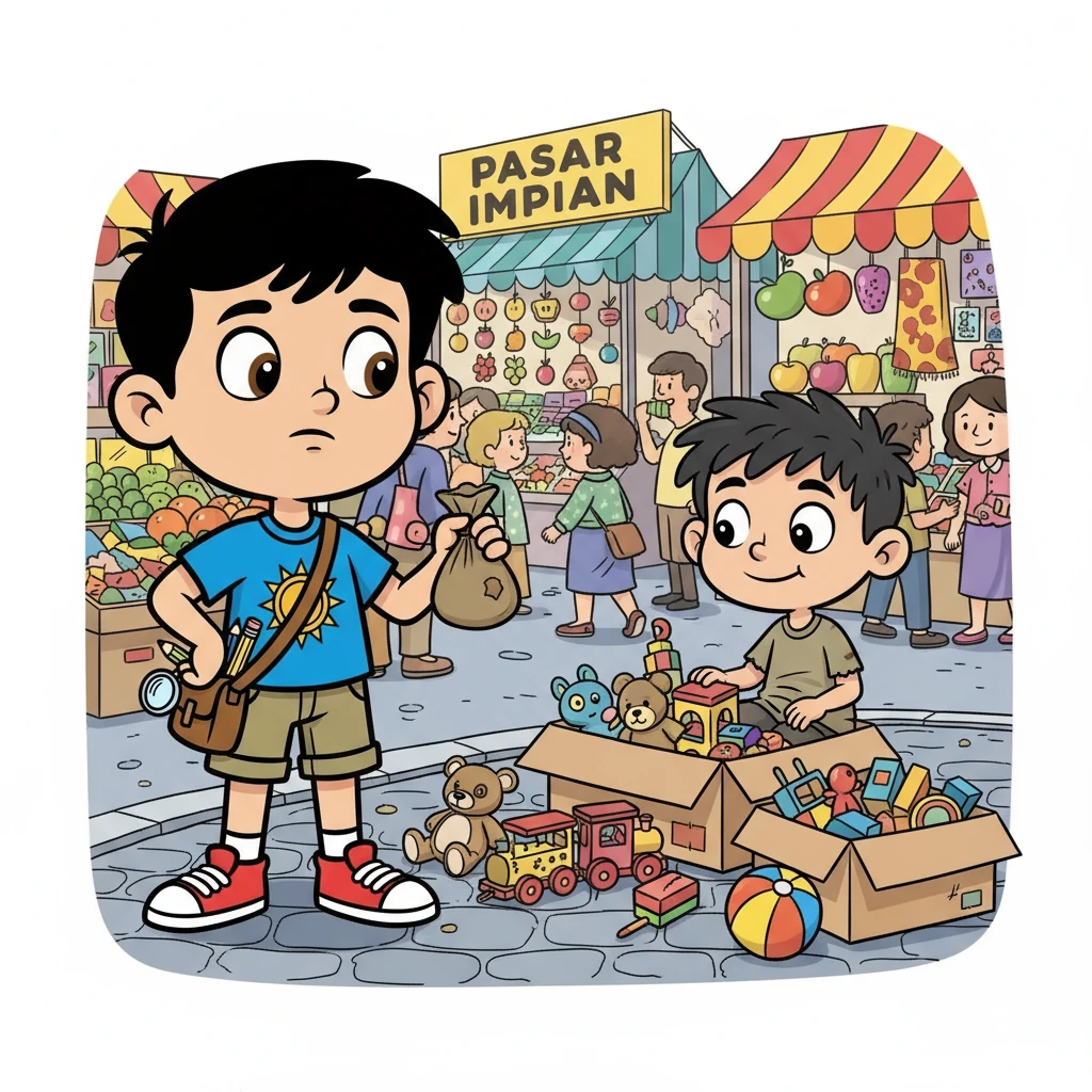 Di Pasar Impian, Si Cerdik bertemu dengan seorang anak yang menjual mainan bekas. Si Cerdik tertarik untuk membeli, tetapi ia menyadari bahwa uangnya terbatas. Ia belajar untuk membuat keputusan yang bijak tentang apa yang benar-benar ia butuhkan.