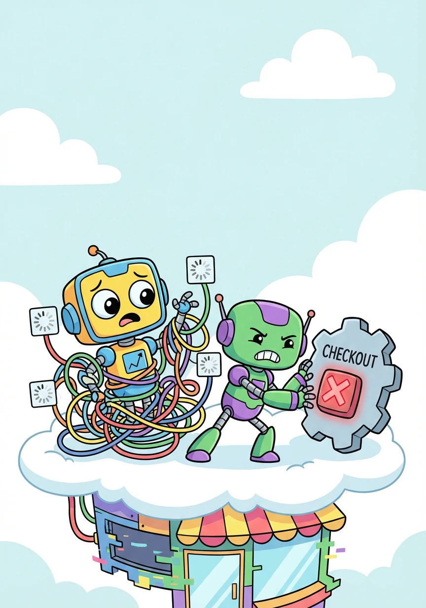 As they built each section, Pixel and Byte faced challenges, like making the images load quickly and ensuring the checkout process was smooth.