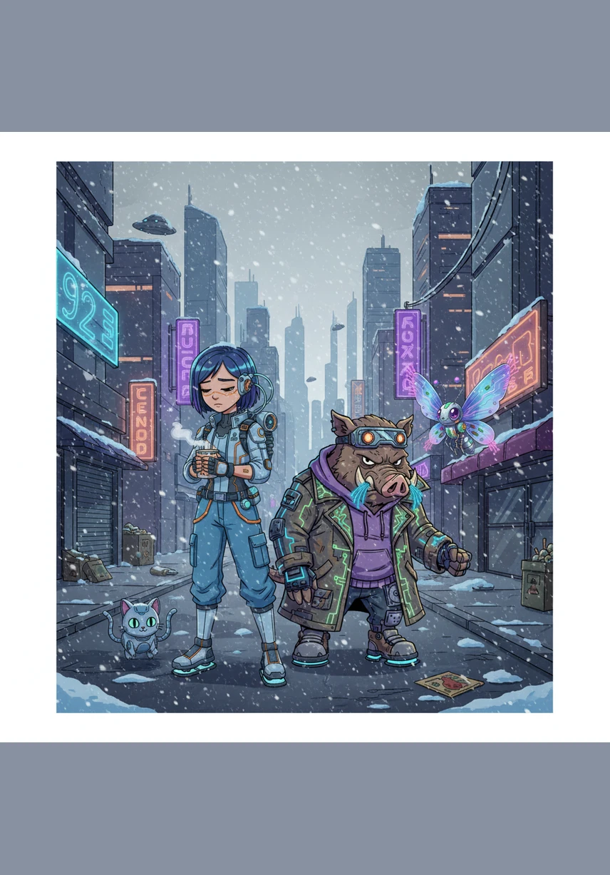 As night falls with a biting chill, Kiki finds shelter inside a narrow, hollow log hidden among the ferns. He huddles deep inside, watching the silver moon through the tangled branches and feeling like the loneliest creature in the world. The sounds of the night forest keep him awake with worry.