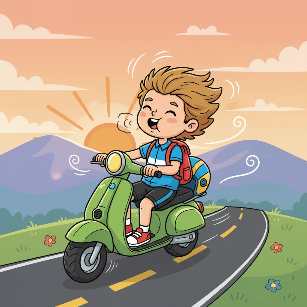 Marek projíždí další zatáčkou s větrem ve vlasech a širokým úsměvem. Pocit rychlosti a svobody je opojný. Na moment zavře oči a vdechne plnými plícemi čistý horský vzduch, cítí se naprosto šťastný a bezstarostný.