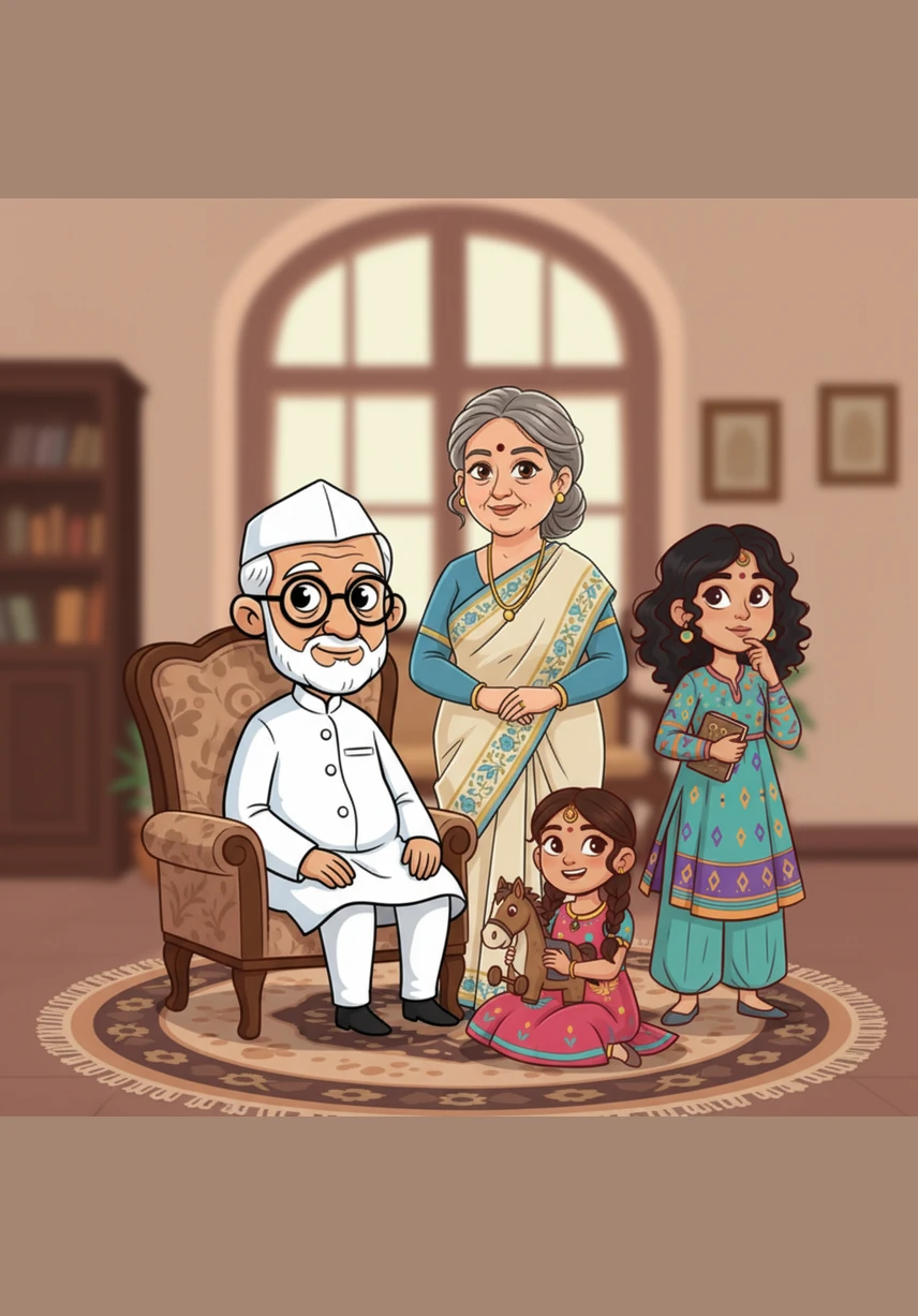 The family looks at sketches of Old Bombay, where Parsi pioneers built grand hospitals, schools, and ornate libraries. They see their ancestors in traditional daglis and silk saris, shaping the vibrant heart of a growing city through their legendary philanthropy.