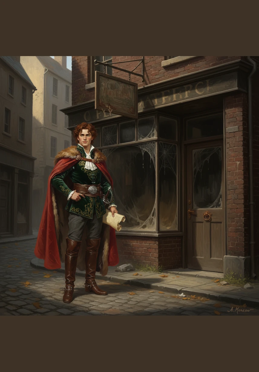 Leo stands in front of a dusty, empty storefront in a quiet corner of the city, clutching a sketchbook filled with vibrant clothing designs. He imagines a place called Breakout, where fashion breaks all the rules and everyone can find their unique voice.