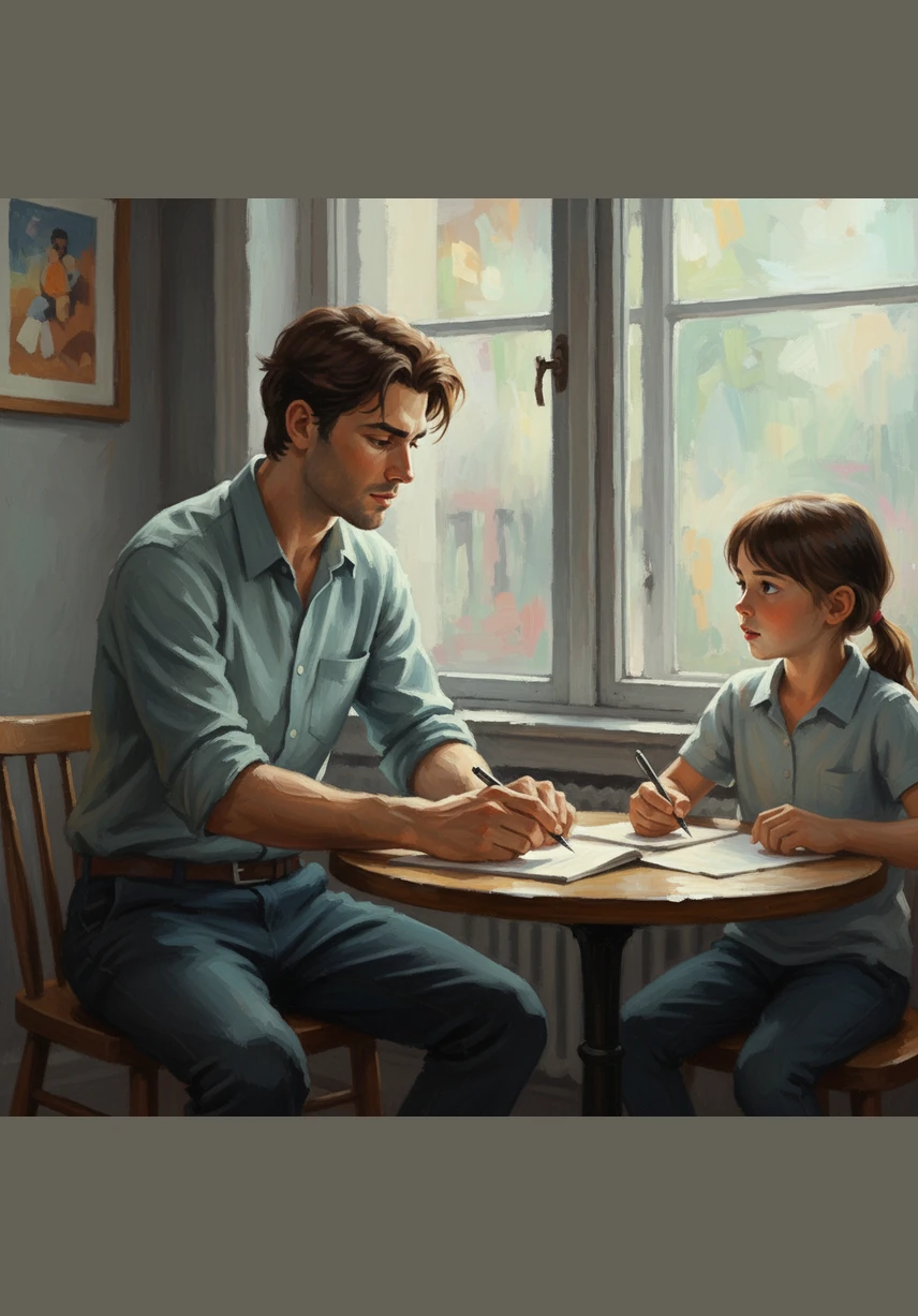 To invite the neighborhood inside, Leo hangs a large sale sign in the window, offering special discounts for the grand opening. He wants his community to share in his joy and find something beautiful to wear without any barriers.