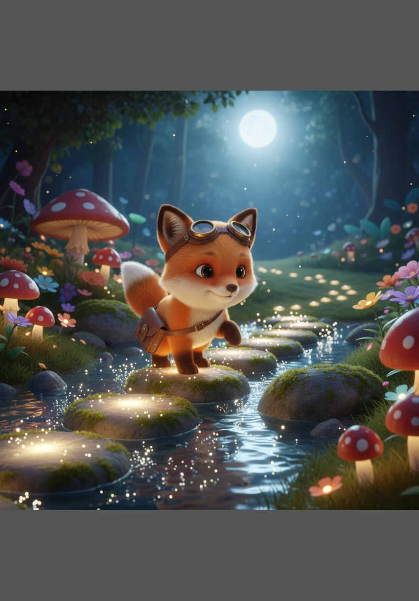 Soon, Oliver reached the edge of the Silver Stream, where the crystal-clear water danced over smooth, colorful stones. He hopped onto a giant, sturdy lily pad and carefully paddled across the water using a fallen willow branch as an oar.