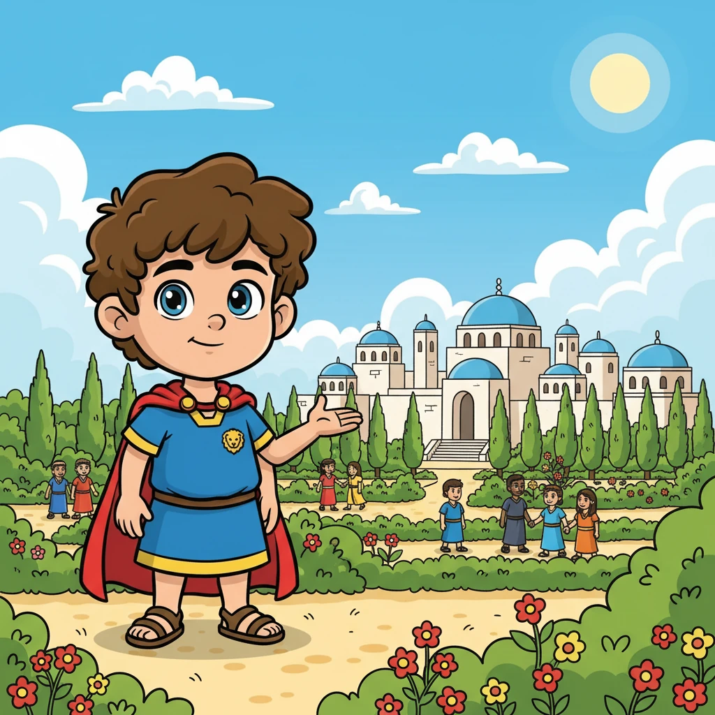 او شهری به نام پاسارگاد ساخت تا مردم در شادی و آرامش زندگی کنند. پاسارگاد، شهری زیبا و پر از باغ‌های سرسبز بود.