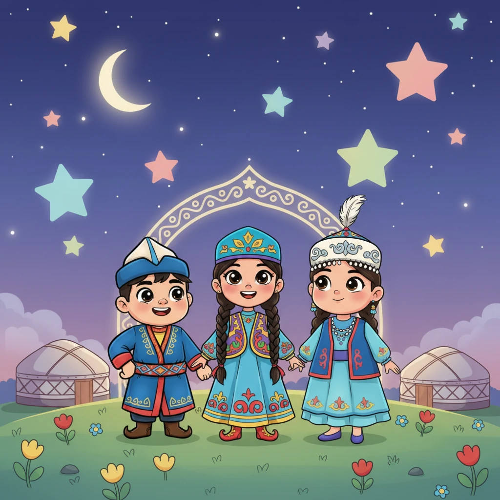 Кешкі жұлдыздардың жұмсақ сәулесі астында Айдана отбасымен бірге тұрып, терең жылулық пен бірлік сезімін сезінеді. Наурыз тек көктемді ғана емес, үмітті, жаңаруды және жарқын болашақтың уәдесін де әкеледі. Ол жаңа жылдың қуаныш пен жаңа шытырман оқиғаларға толы болатынын біліп күлімсірейді.