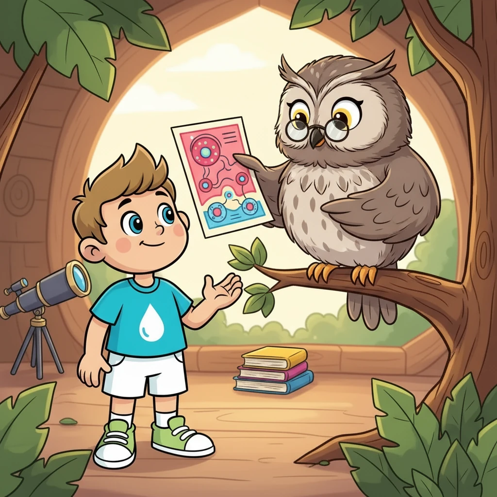 Curiosity piqued, Freshy's friend, a wise old owl, explained the importance of keeping clean, especially under the arms. The owl showed Freshy a colorful diagram illustrating the armpit and its sweat glands.