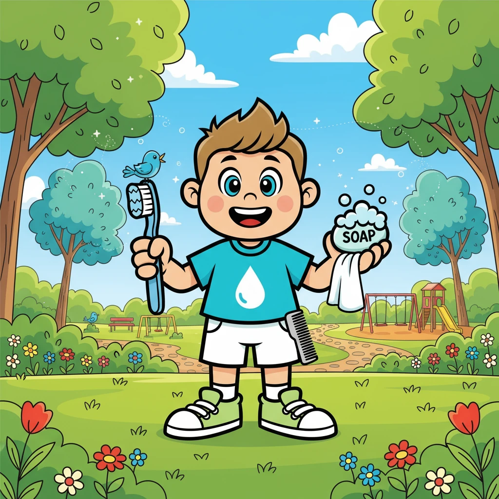 Freshy felt amazing! The park, and everything around, smelled better. Freshy realized that staying fresh and clean was not only good for themselves, but also for everyone around. Freshy smiled, ready to play the day away!