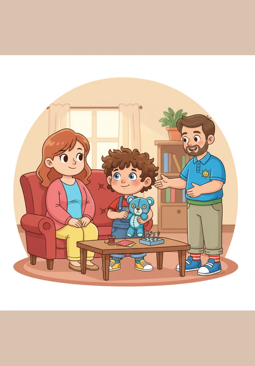 My favorite color is... Leo is surrounded by five large, bright circles in red, blue, yellow, green, and purple. He is looking at the colors with excitement, and the design is simple and easy for children to follow.