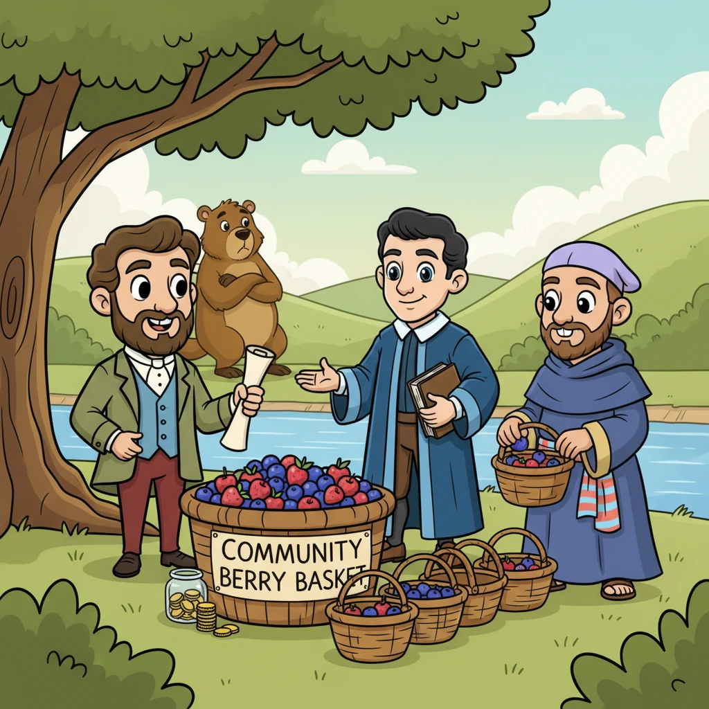 The "Community Berry Basket" becomes more organized, managed by a small group of dedicated Beavers. They decide who receives berries based on their needs, making it a bit more formal than before. Funds come from everyone, but help isn't always guaranteed, as the Beavers decide what's best.