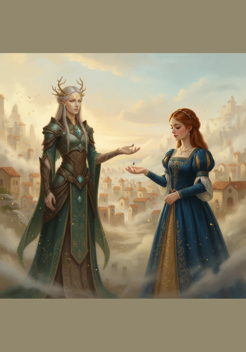 As the seventh day began to fade, the guardian pressed a single silver seed into Elara’s palm as a token of their meeting. The city started to shimmer and dissolve back into the mist, its brief time in the physical world coming to a peaceful and beautiful end.