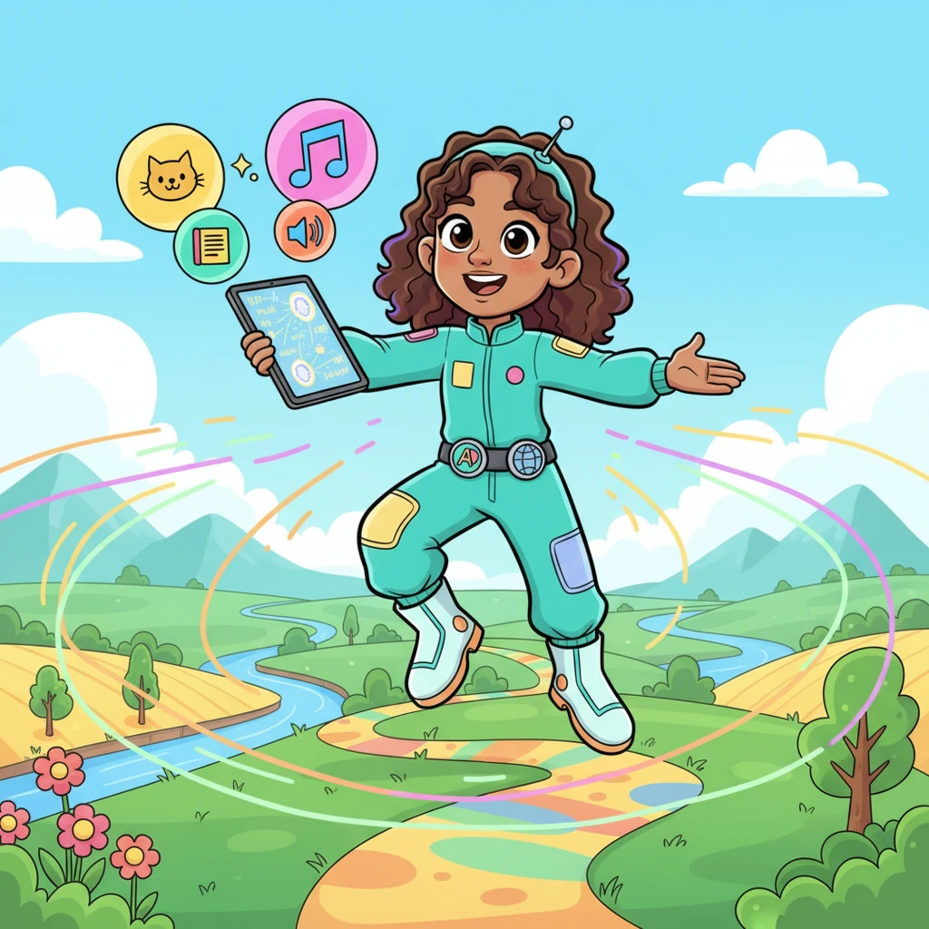 'I'm here to help you understand,' Lexi chirped, across the land. 'From 'cat' to 'gato,' word by word, no silly sound will go unheard.' Her screen displayed colorful translations.