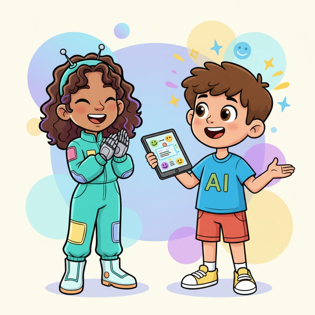 Lexi watched with pride so deep, as Leo's knowledge grew so steep. No more confusion, no more doubt, just happy chatter, all about! She clapped her tiny robotic hands with delight.