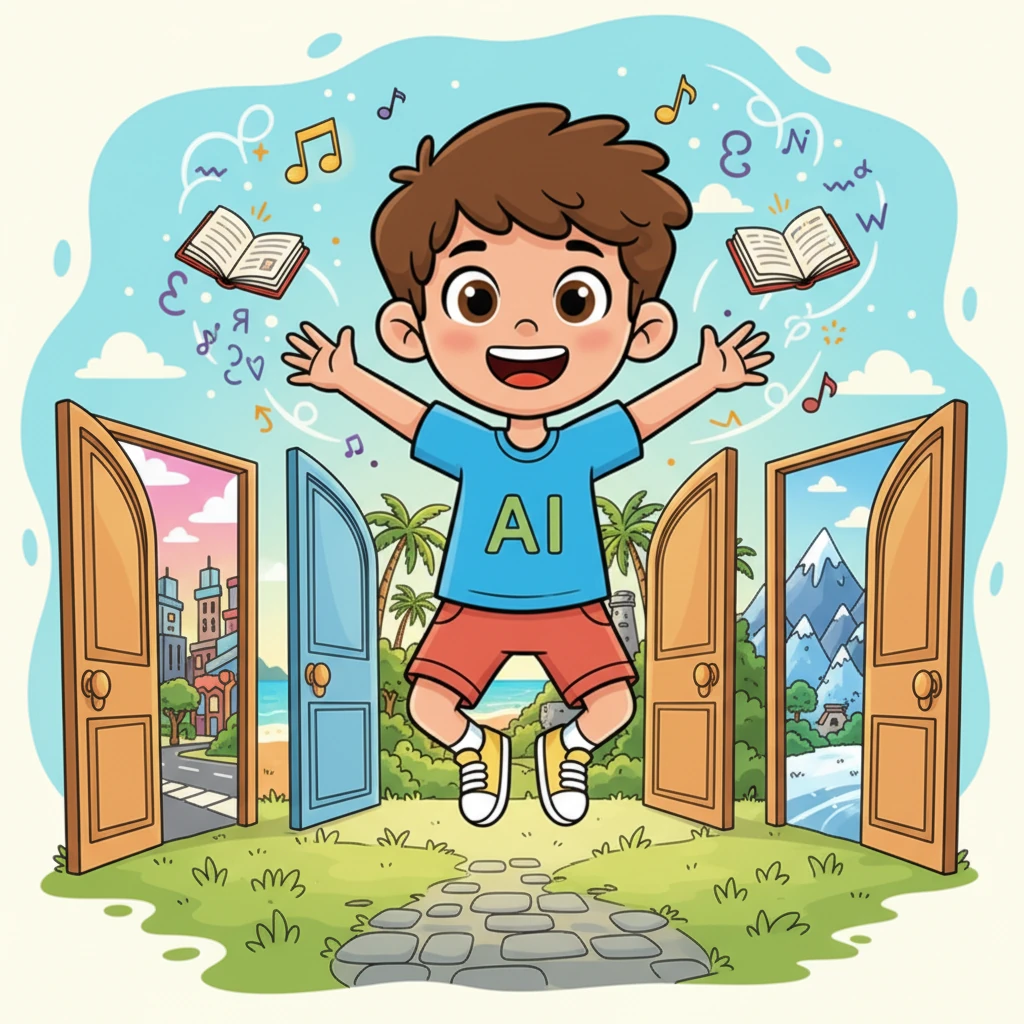 The world felt bigger, bright and wide, with open doors on every side. New stories shared, new songs to sing, the joy that bilingualism can bring. Leo imagined all the places he could go.