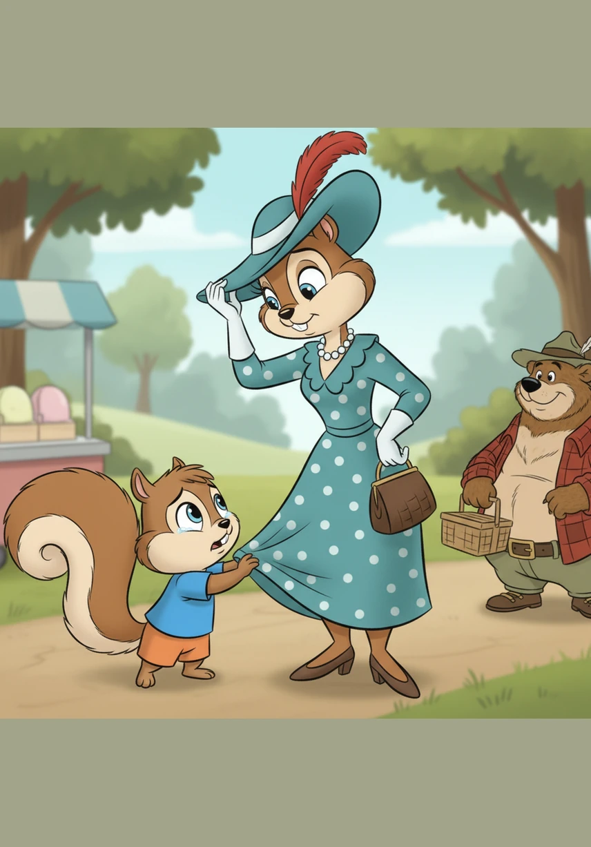 Sammy tugs on his mom’s floral dress, looking up at her with big, pleading eyes that shimmer. He asks in his most polite squirrel voice if he can please, please have a giant double-scoop cone.