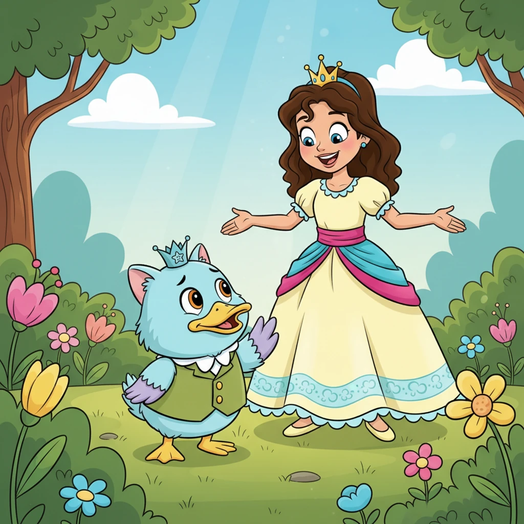 "¡Qué precioso Gatopato!", exclamó la Princesa Monilda con una sonrisa radiante. El Gatopato, sorprendido, levantó su cabeza y dijo con voz temblorosa: "Aquí nadie me quiere". La princesa, conmovida, le aseguró que eso no era cierto, pues ella siempre había deseado una criatura tan especial.