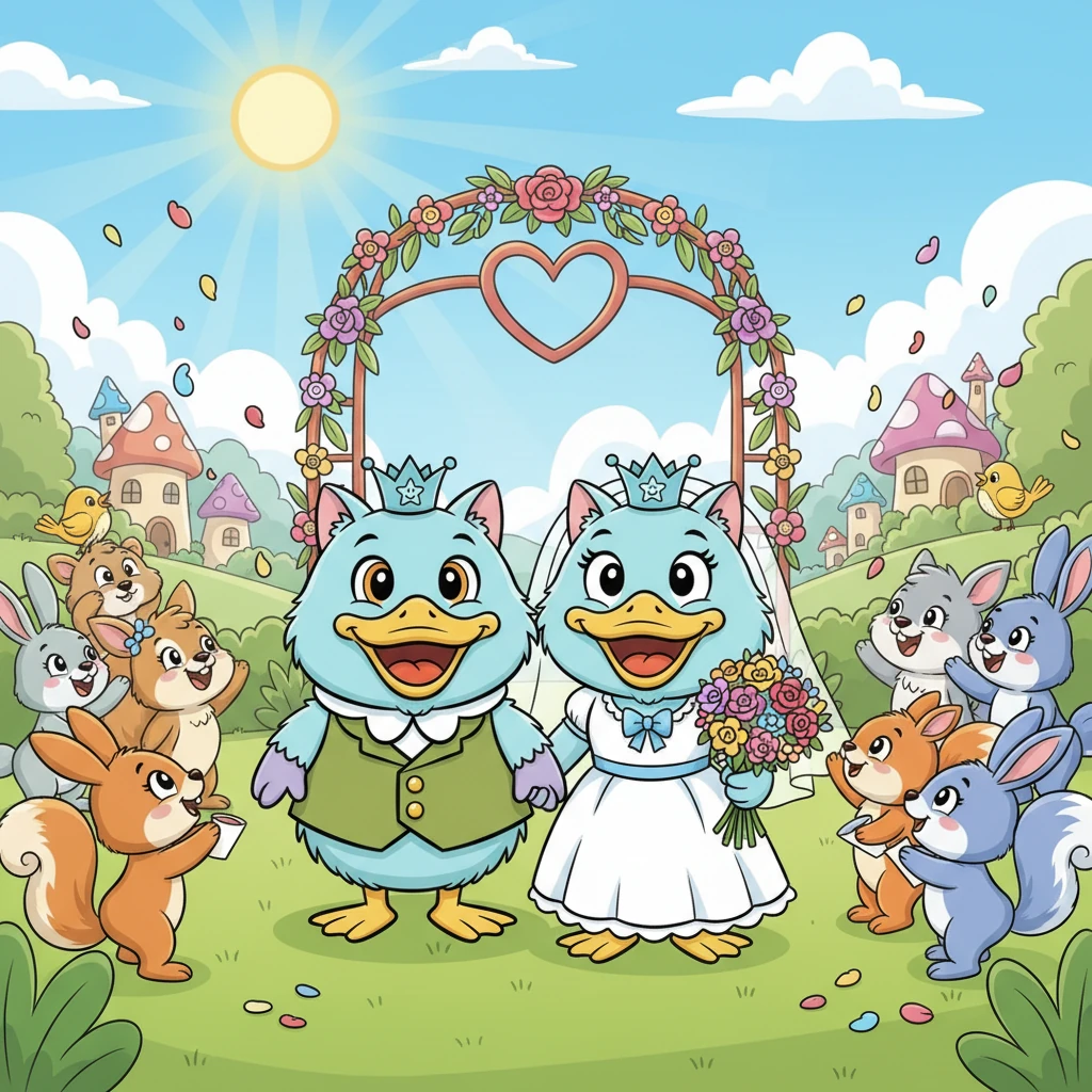 Y así, de este modo tan grato y feliz, el Gatopato creció y encontró su propia felicidad. Un día, conoció a una hermosa Gatapata y se enamoraron, casándose en una alegre ceremonia. El cuento del Gatopato terminó con un final lleno de amor, aceptación y la alegría de haber encontrado su verdadero hogar y familia.