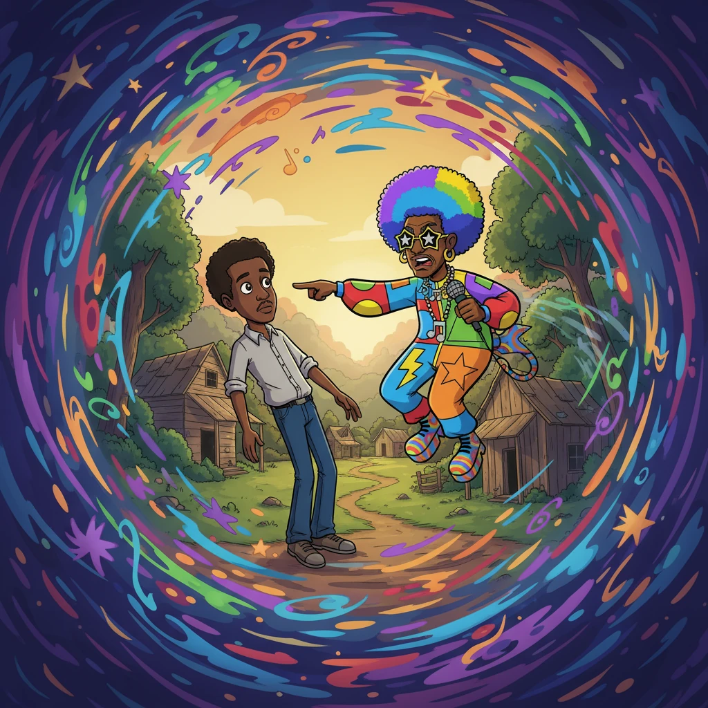 In a surreal vision, Dr. Funkenstein appears, accusing George of losing the Funk. They are pulled into a memory vortex, reliving George's past. The journey begins in Kannapolis, North Carolina, where George's story takes root in the backwoods.