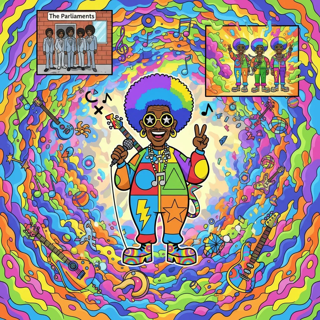 The memory vortex transports George through pivotal moments. He recalls the formation of The Parliaments, their Motown rejection, and the birth of Parliament-Funkadelic. The band's psychedelic evolution, fueled by LSD and creative freedom, unfolds.