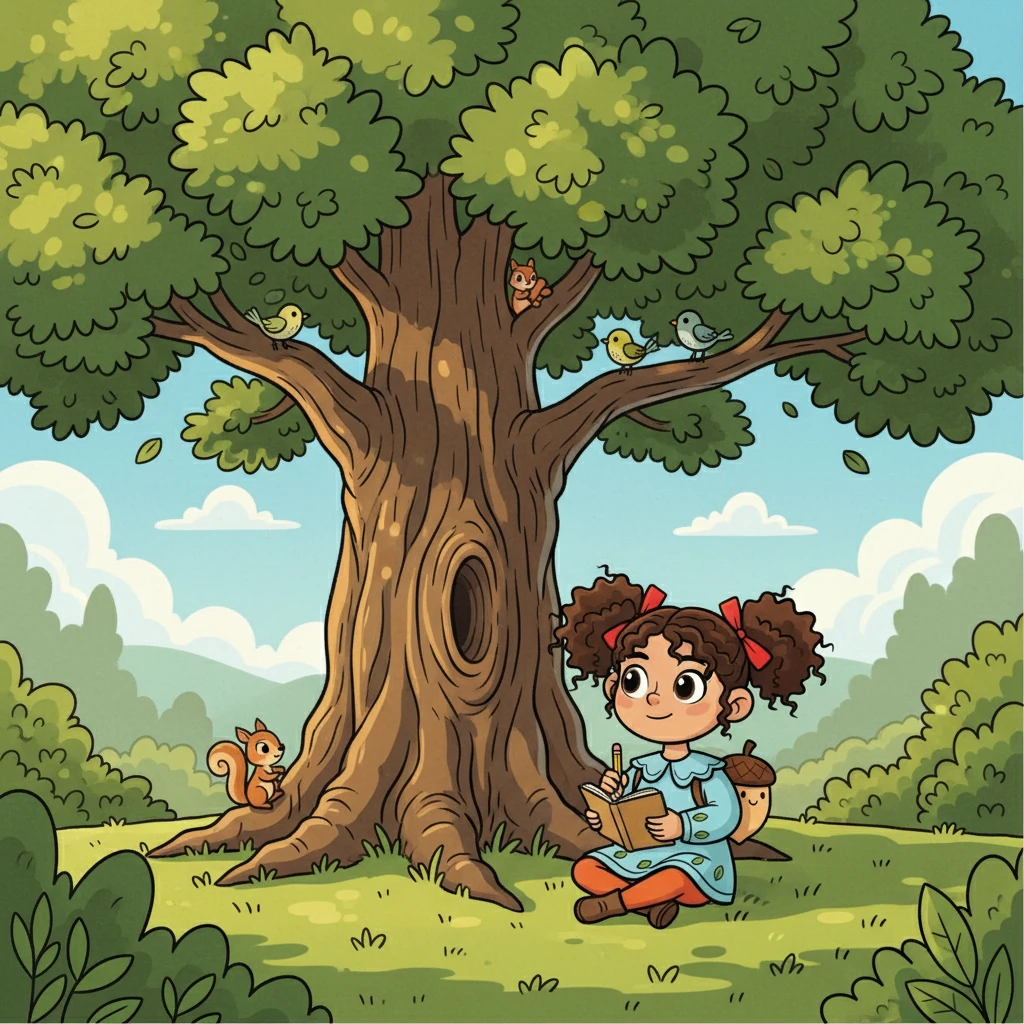 Un día soleado, una niña llamada Lía llegó al bosque. Llevaba una libreta y un lápiz, dispuesta a aprender. Se sentó bajo un gran árbol y comenzó a escuchar los sonidos del bosque, sin juzgar ni interrumpir.