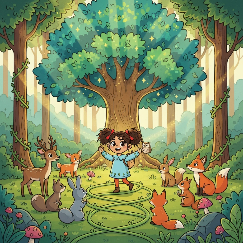 El bosque se transformó en un lugar aún más hermoso y próspero. Los animales aprendieron a escuchar a Lía y, sobre todo, a escucharse entre sí y al propio bosque.