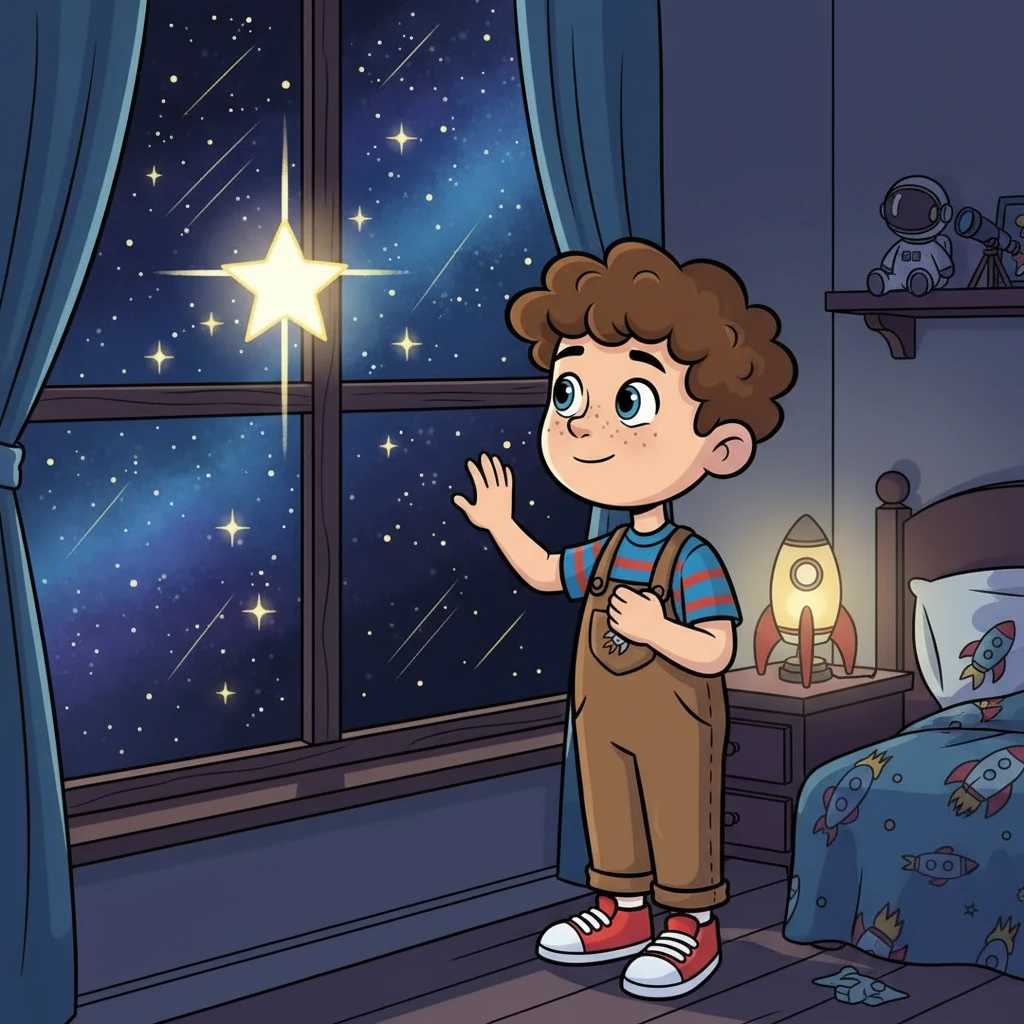 Clark, a freckled six-year-old with bright eyes, gazed out his window at the twinkling stars. He wished more than anything for a little brother to play with. Closing his eyes, he made a silent wish upon the brightest star he could find.