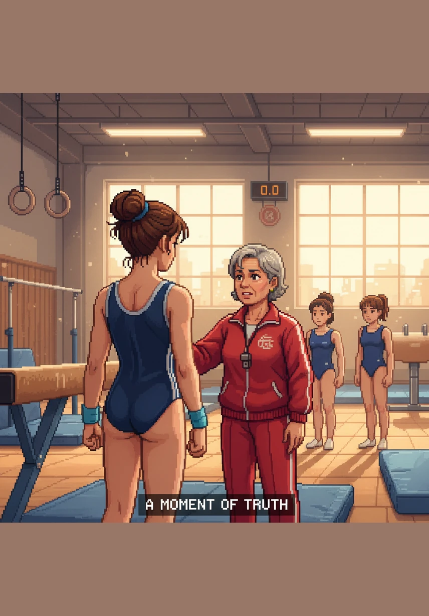 Next, it was time for gymnastics, where the big blue mats and the high balance beam were waiting for her. Hailey stood tall and focused, ready to use her muscles and show how much she had practiced.