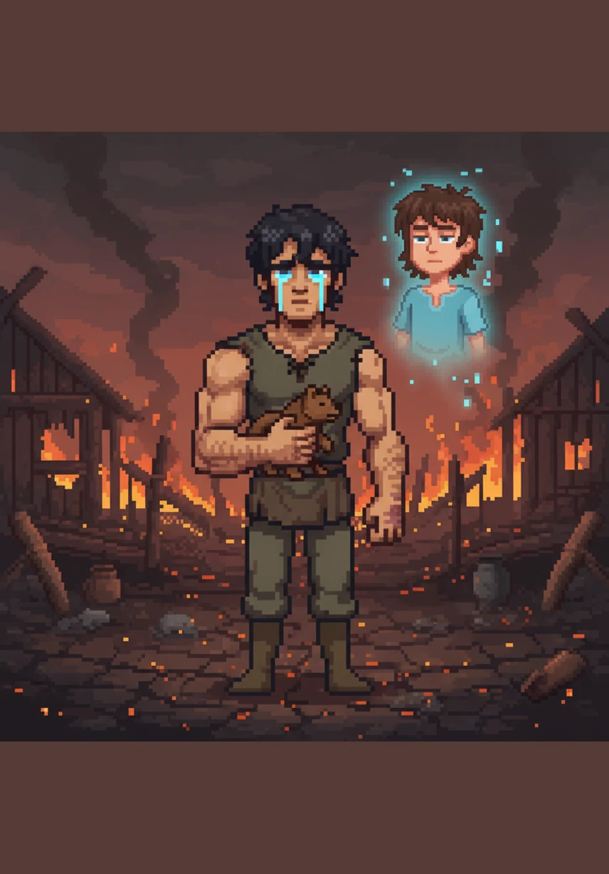 Kiran stands in a vast, gray valley, carrying a heavy, jagged stone that represents the weight of his current life. The sky is filled with heavy clouds, and the path ahead looks steep and unforgiving, mirroring the exhaustion in his eyes.