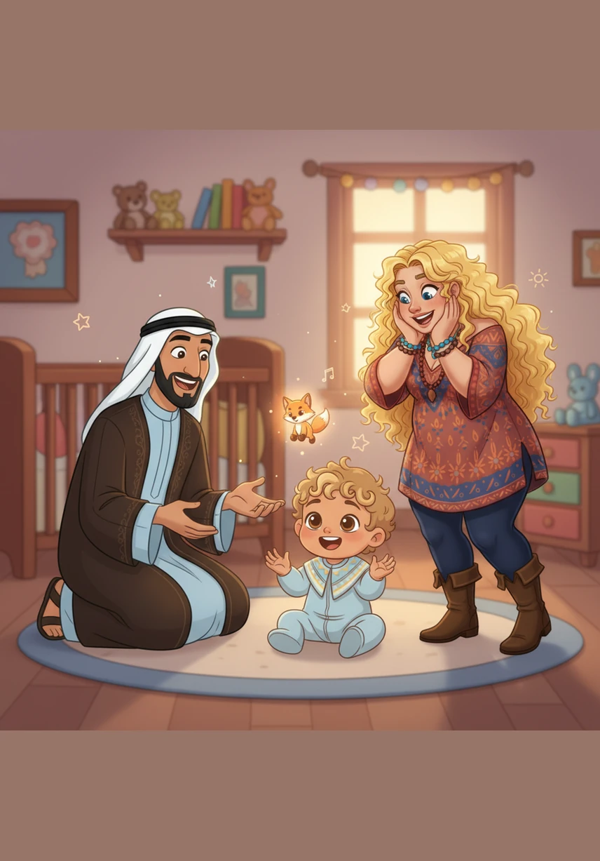 Suddenly, a dry leaf taps against the windowpane, and Foxie lets out a sharp, excited bark. Leo’s eyes fly open, and he begins to wiggle and fuss in his crib, his sleepiness instantly gone.