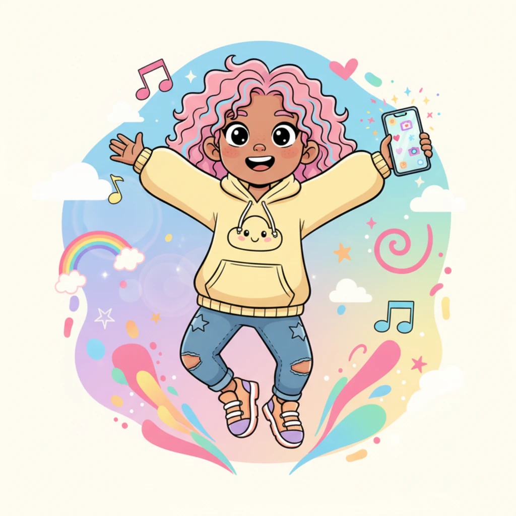 Lila realized that sharing her creativity wasn't scary at all; it was wonderful! She couldn't wait to create and share even more, knowing that every post was a chance to spread a little bit of her colorful happiness with the world.