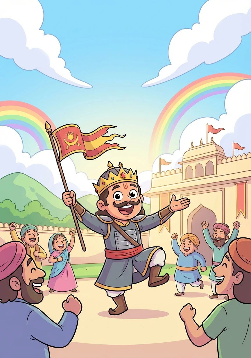 King Veer Pratap finally liberated Mewar, bringing peace and prosperity back to his kingdom. He was remembered as a hero, a symbol of courage and unwavering love for his land.