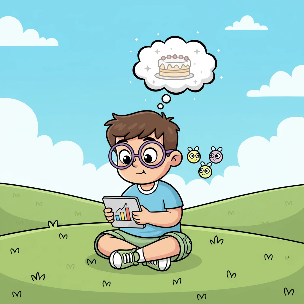 At first, only a tiny trio of curious Clicker-Bugs buzzed around, peeking at Pip's project. The lonely cake idea-cloud still looked a bit wobbly, its sparkles barely visible.