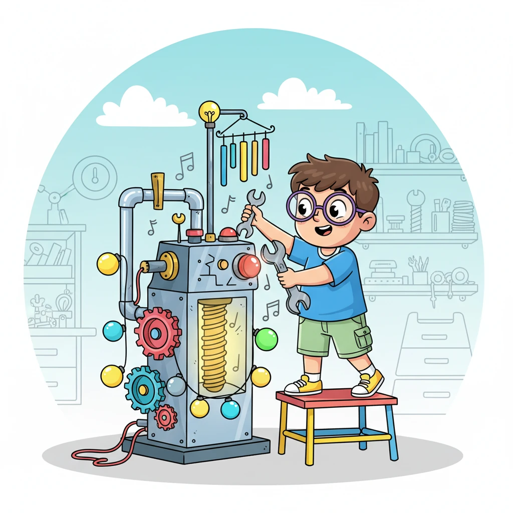 Pip didn't give up! He polished every button, tightened every screw, and added more cheerful lights and melodic sounds. His Connection Creator hummed with growing anticipation.