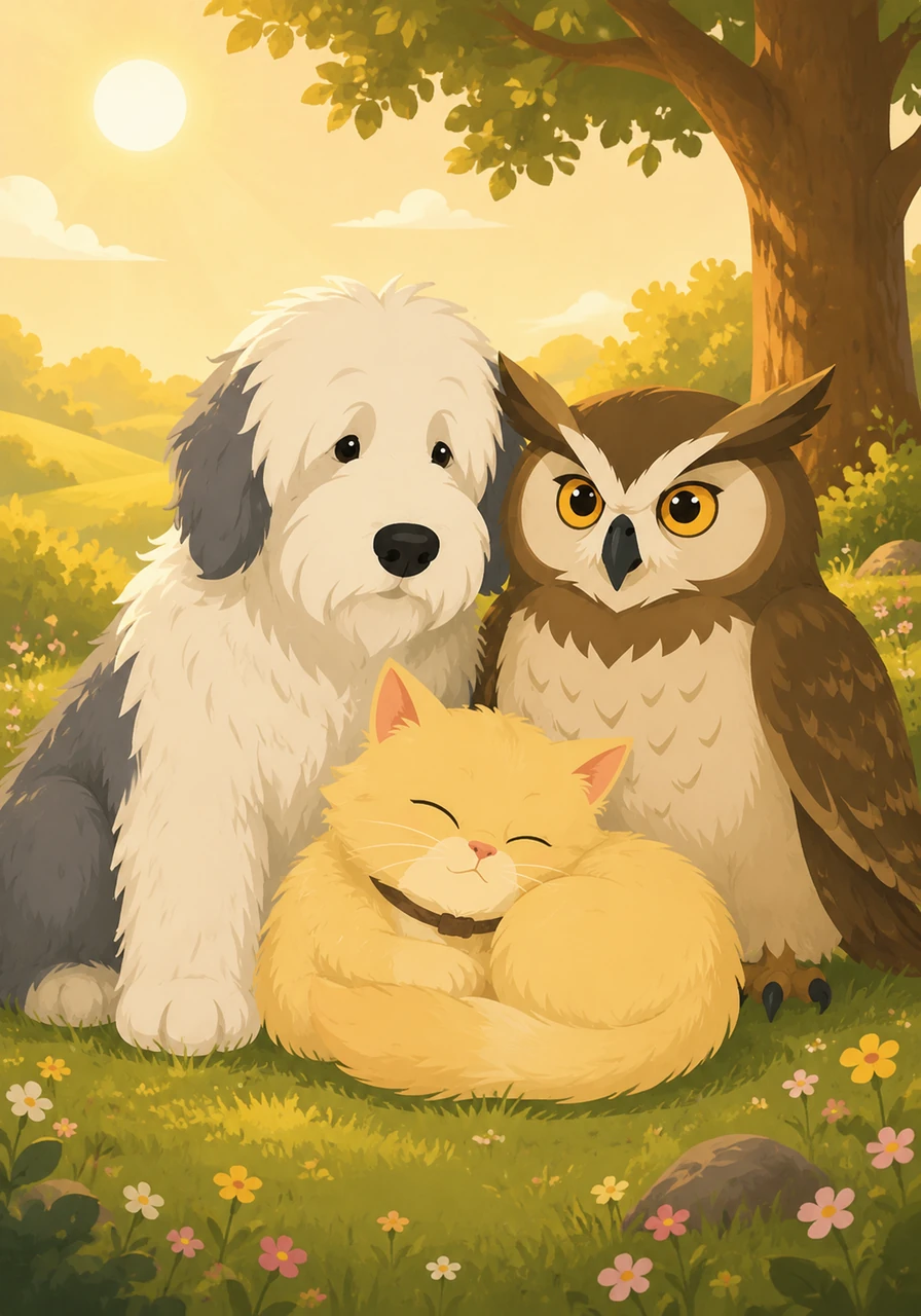 Goldie realized that she didn't need to fly to feel like she was on top of the world. She purred loudly as she curled up in the warm sun, happy to have her four paws firmly planted among the friends who cared for her most.