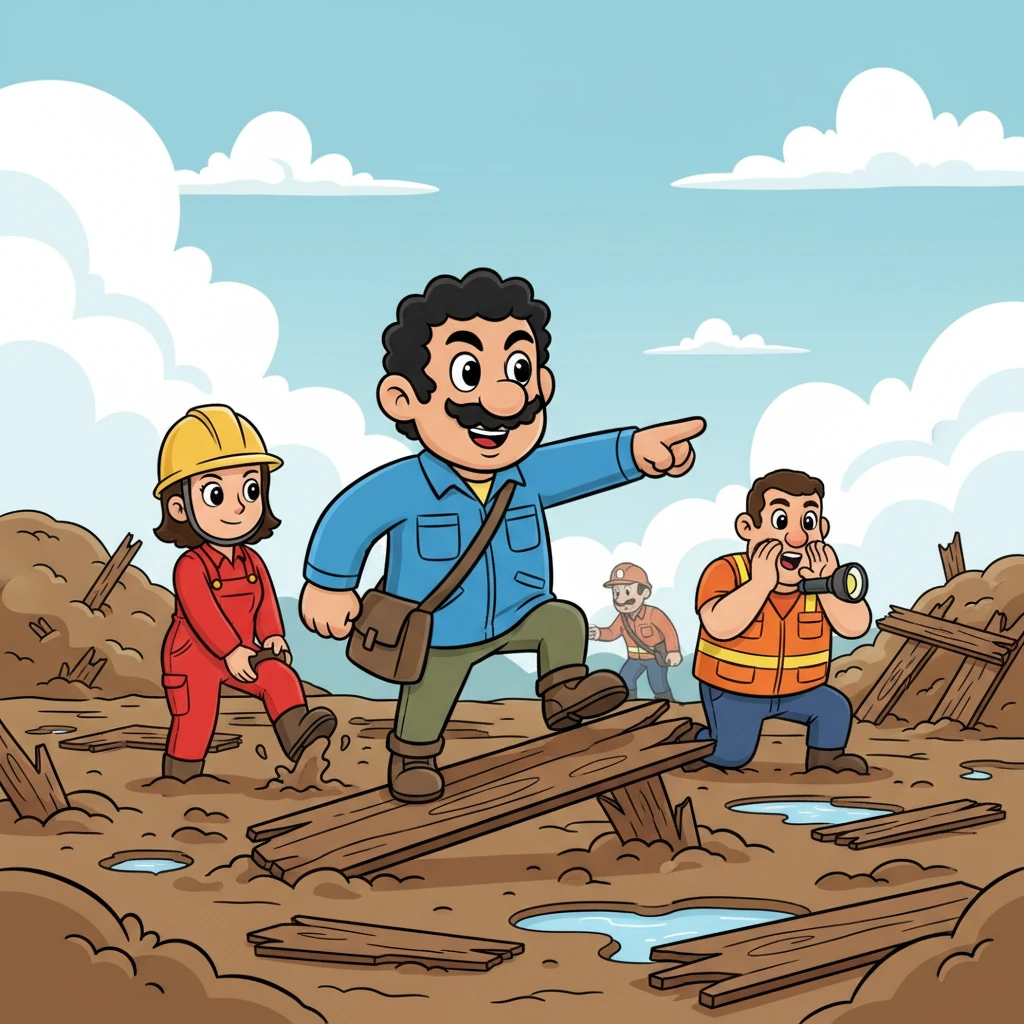 Brave teams, guided by Mario's knowledge of the land, carefully navigated the treacherous mud and broken timber. They searched tirelessly, calling out names, hoping to find anyone trapped beneath the rubble.