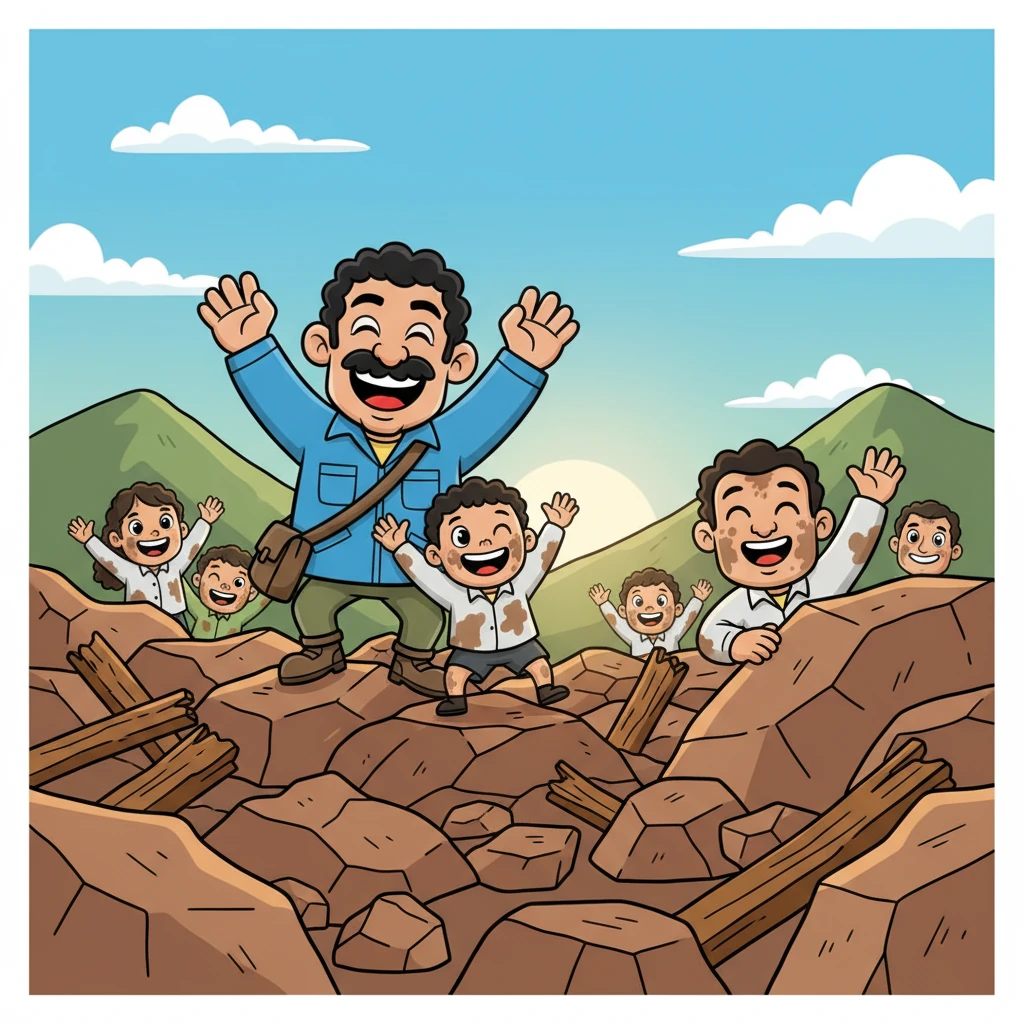 And then, a miracle! One by one, survivors were pulled from the debris, muddy but alive, their faces beaming with relief. Thanks to Mario's warning, 1,200 precious lives were saved from the mountain's fury.