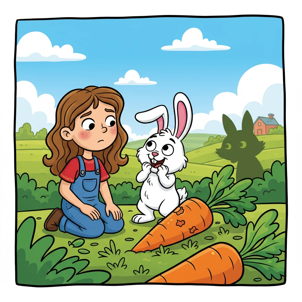 Next, Elara encountered a giggling bunny, who claimed, "The fox said, 'The carrots are mine!'" Elara knew something wasn't quite right.