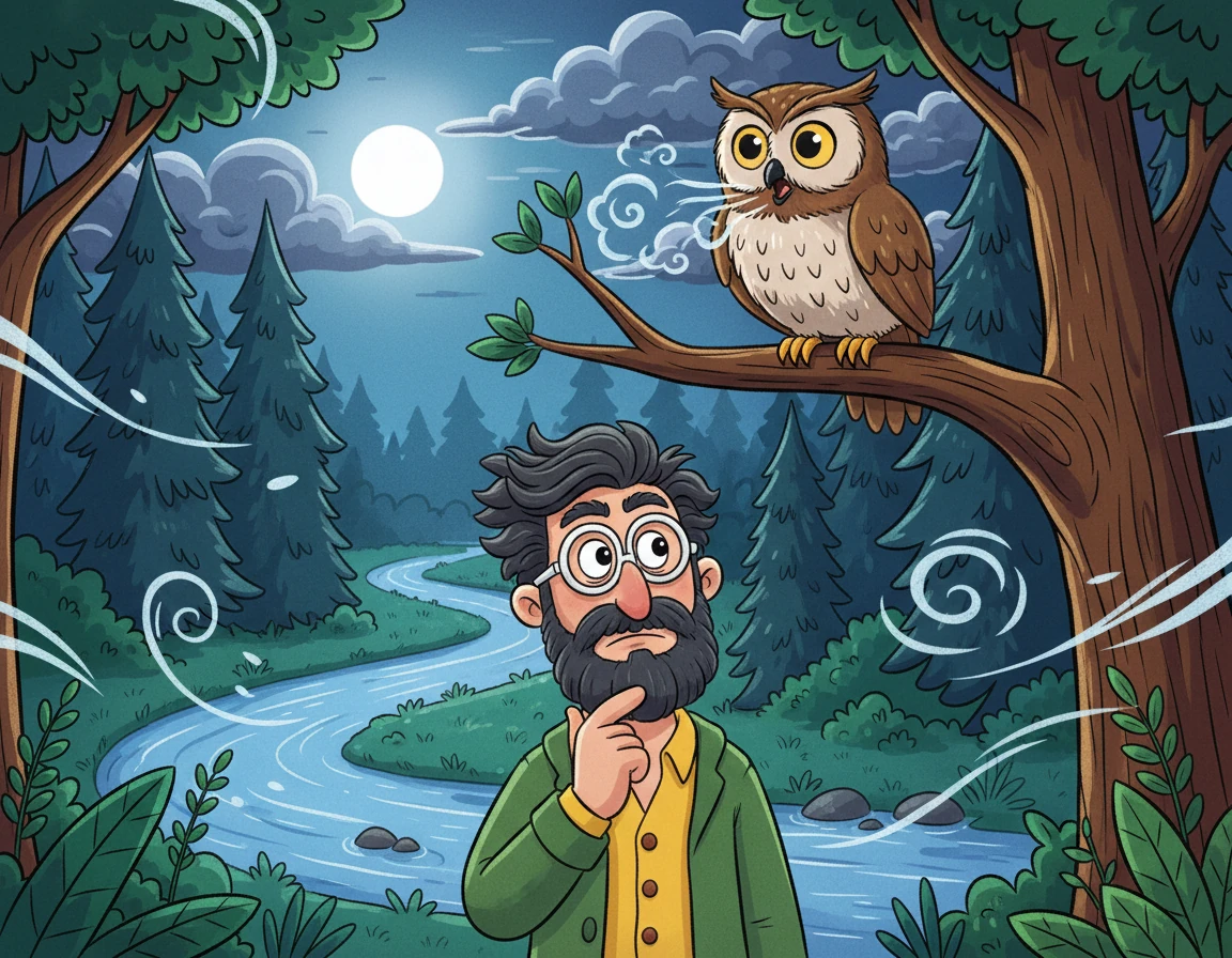 As Elara continued her journey, she met a wise owl. The owl hooted, "The wind told me the river will flood tomorrow!" Elara knew this was important.