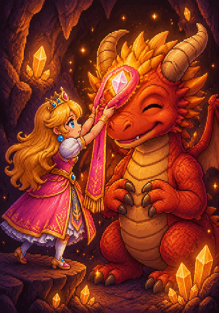 Using her silk scarf and a very steady hand, Lyra climbed up and carefully helped Ember pull the glowing crystal free. As the pressure vanished, the dragon let out a happy, vibrating purr that sounded like a thousand humming bees, bathing the cave in a warm glow.