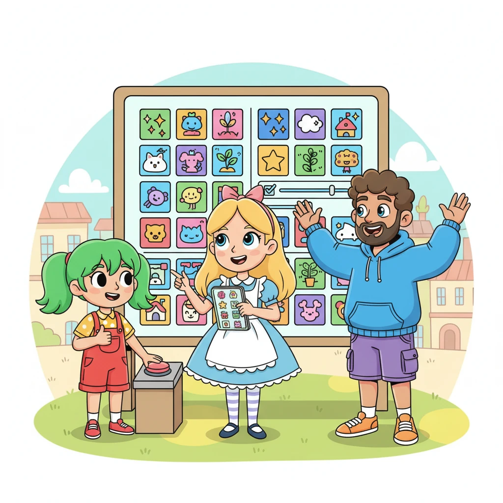 Lottie beamed, surrounded by her fantastic friends. The Grand Display Board was always full, and with Percy and Sammy working together, everyone in Nuxtville could enjoy their items exactly the way they liked best. What a super team!